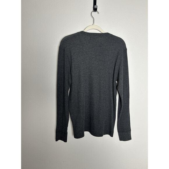 VELVET GRAHAM SPENCER Medium Dark Gray Pullover Henley 100% Cotton - Picture 4 of 5